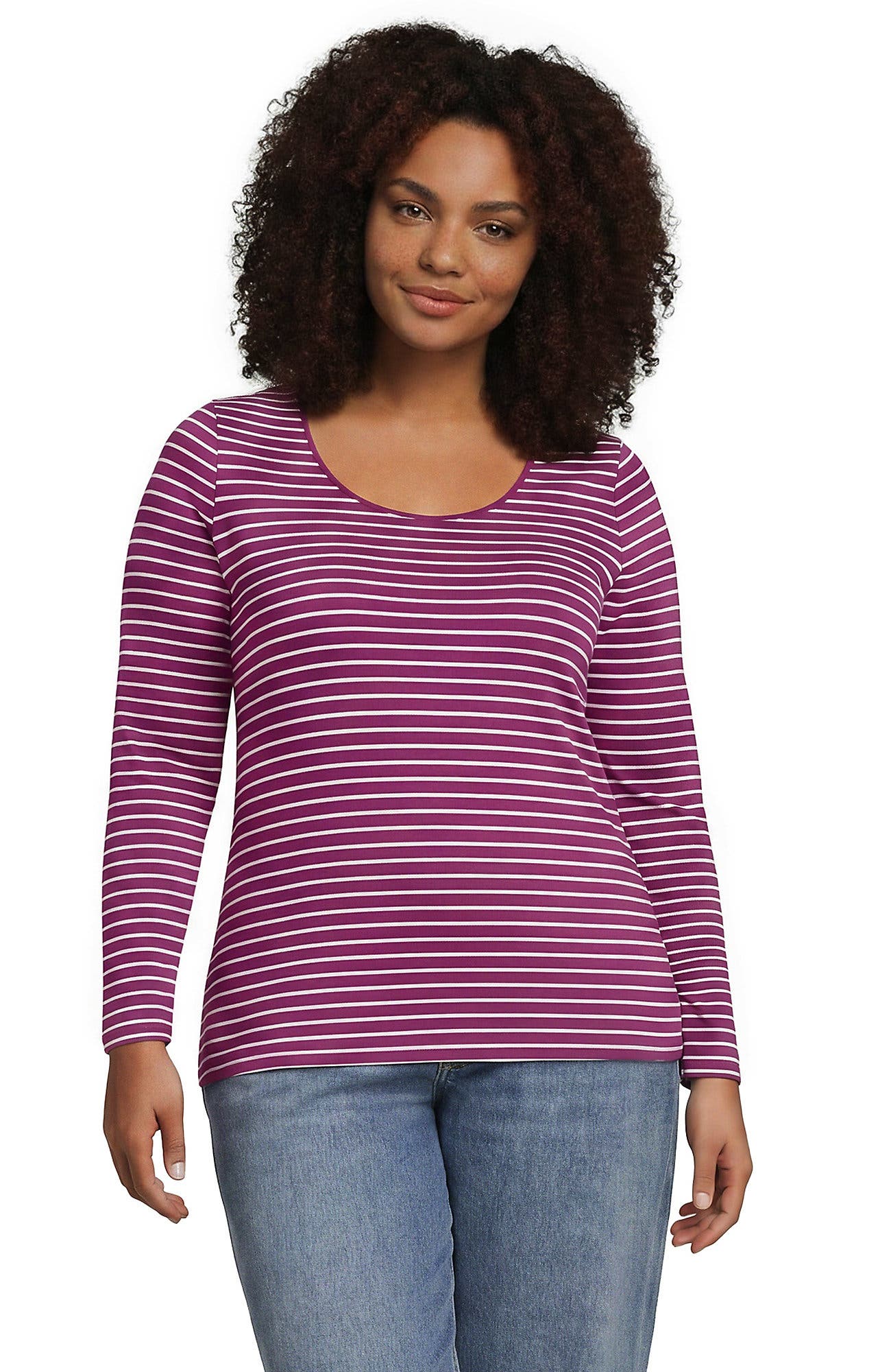 Raspberry/White Narrow Stripe