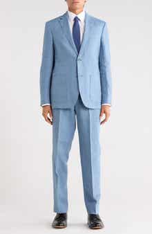 NORDSTROM RACK Trim Fit Plaid Linen Suit