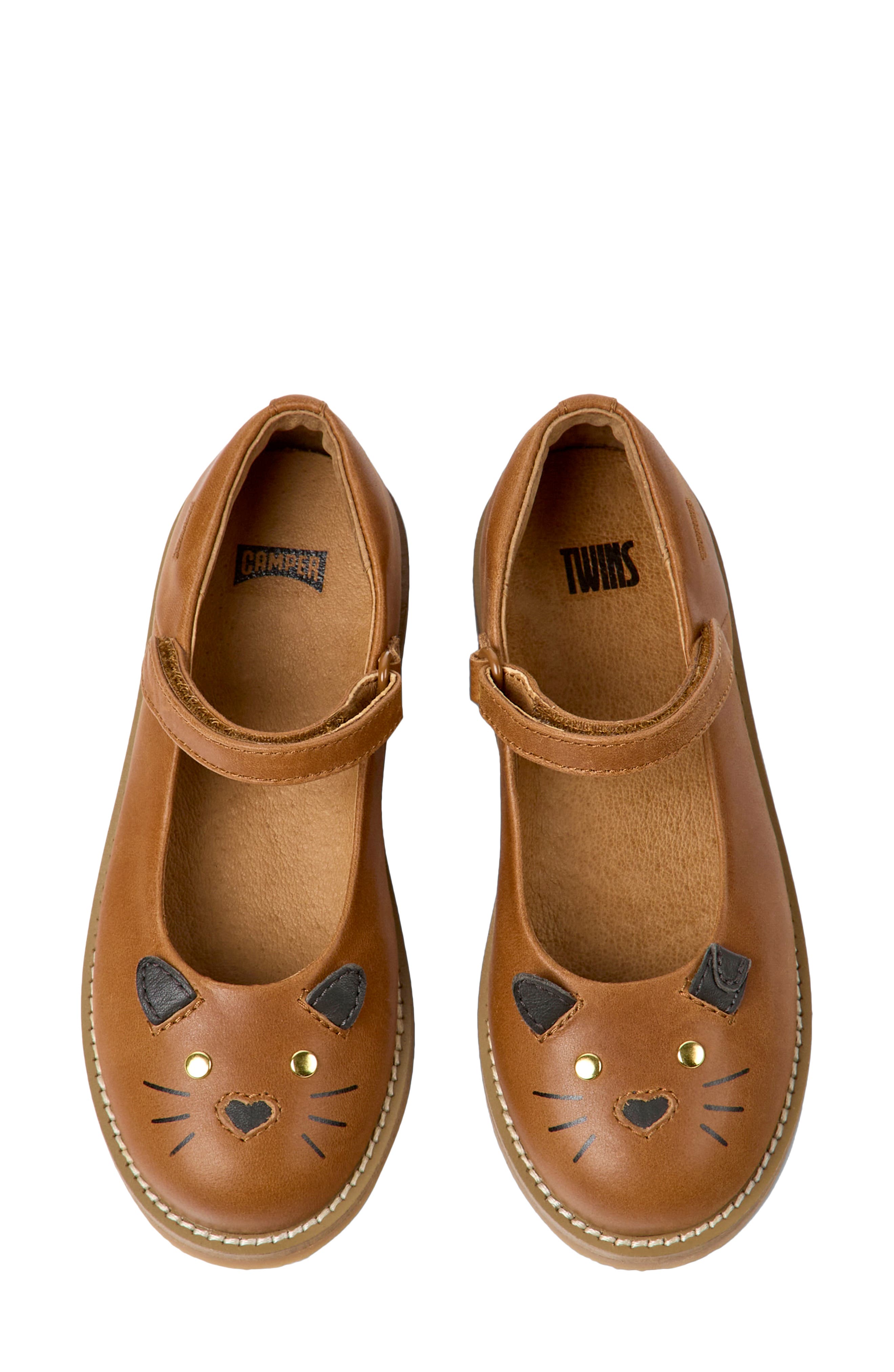 Kids' Twins Mary Jane Flat, Alternate, color, MEDIUM BROWN