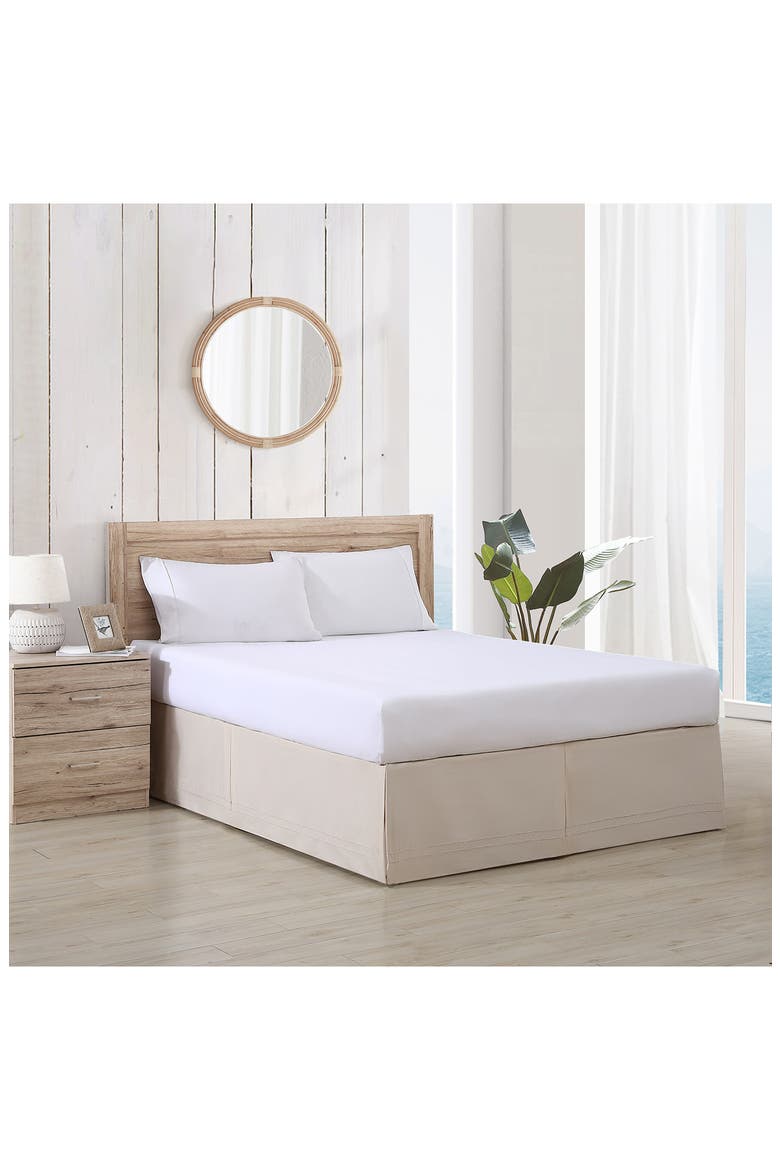 Solid Tailored Bed Skirt, Alternate, color, BEIGE
