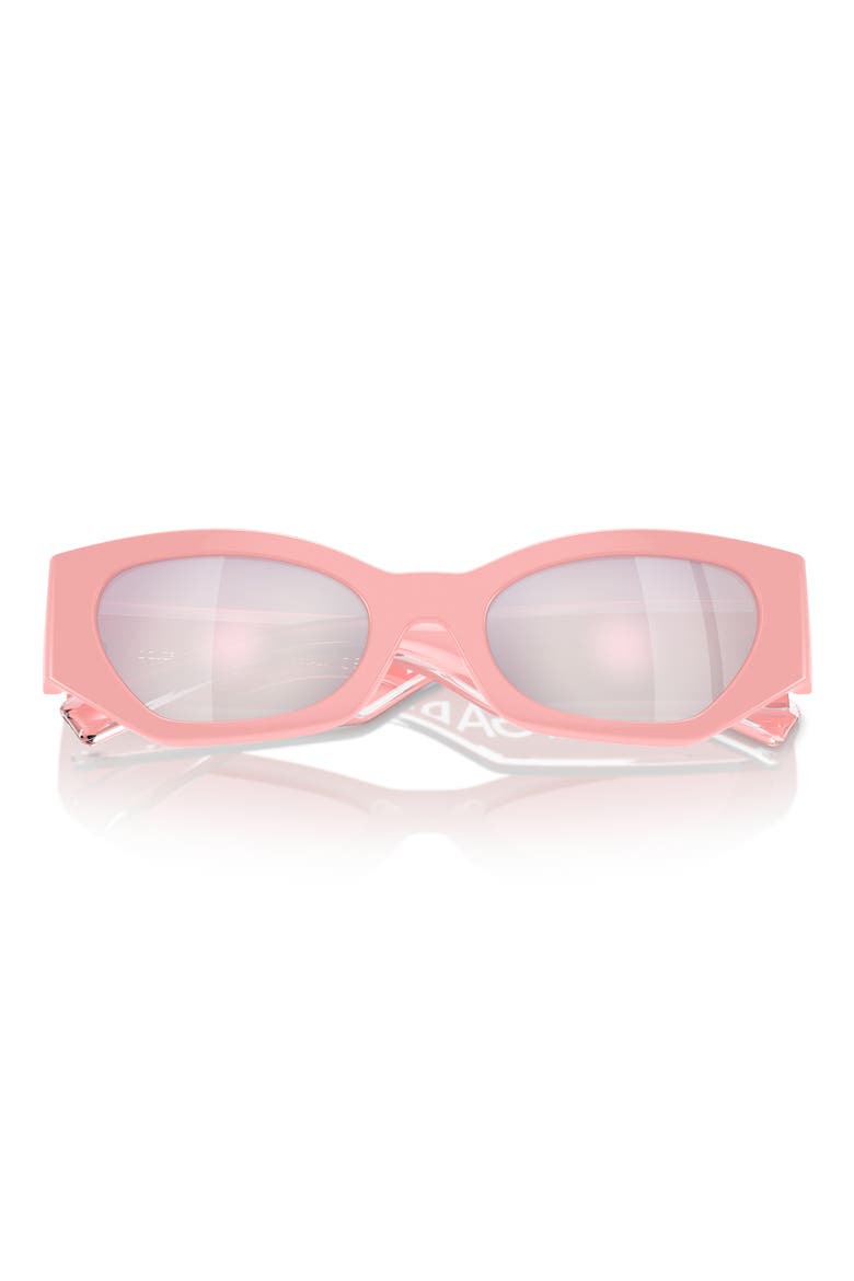 Kids' 48mm Small Cat Eye Sunglasses, Alternate, color, PINK / PINK MIRROR WHITE