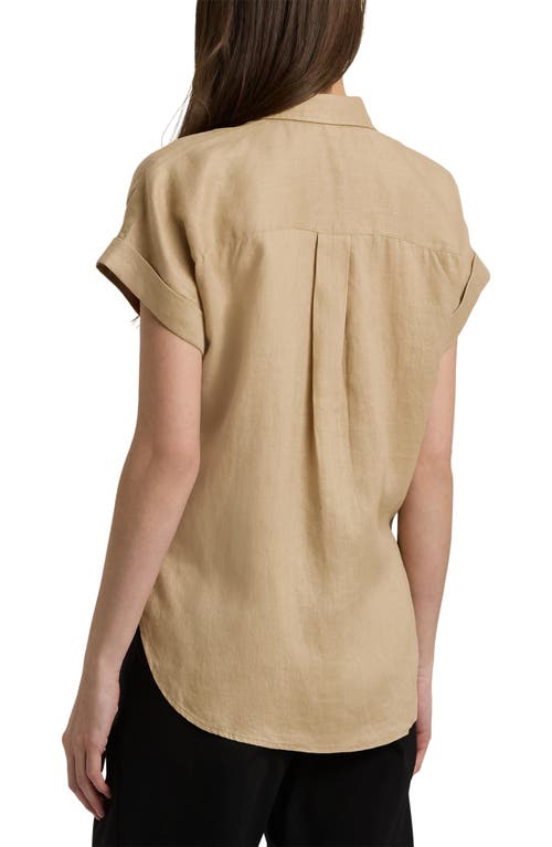 RALPH LAUREN LAUREN RALPH LAUREN SHORT SLEEVE LINEN BUTTON-UP SHIRT