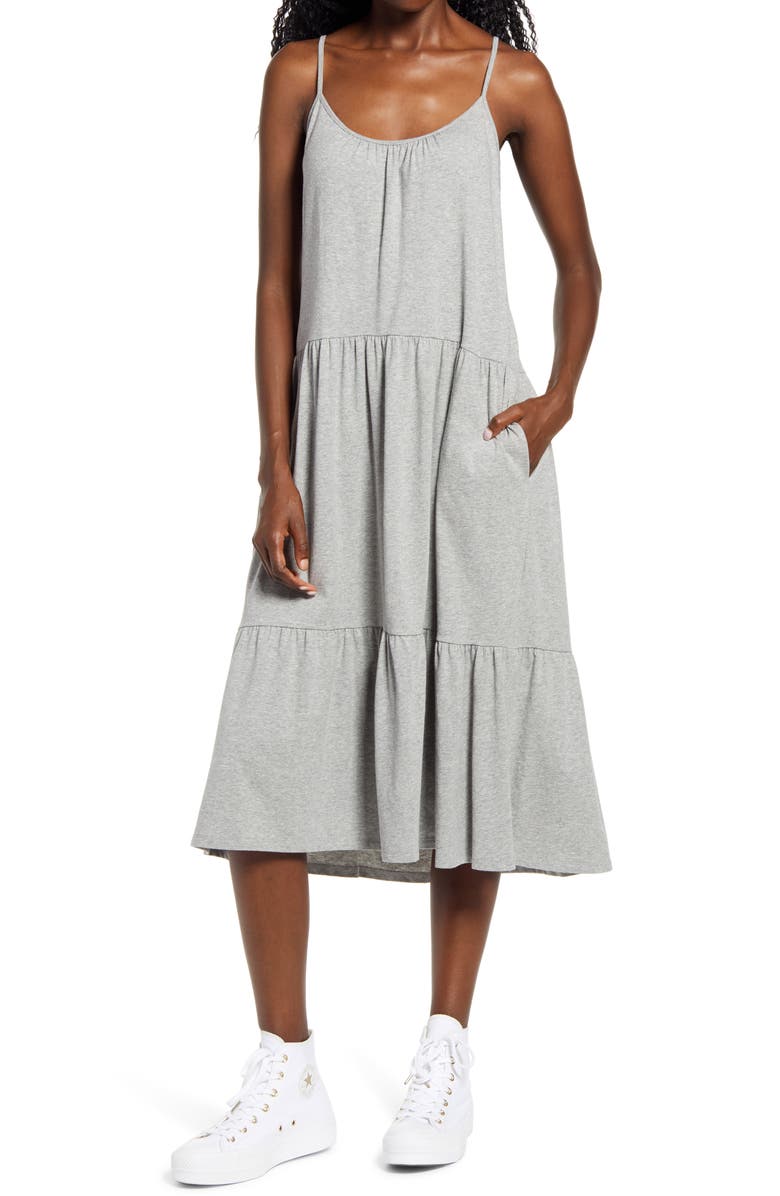 All in Favor Tiered Jersey Dress, Main, color,