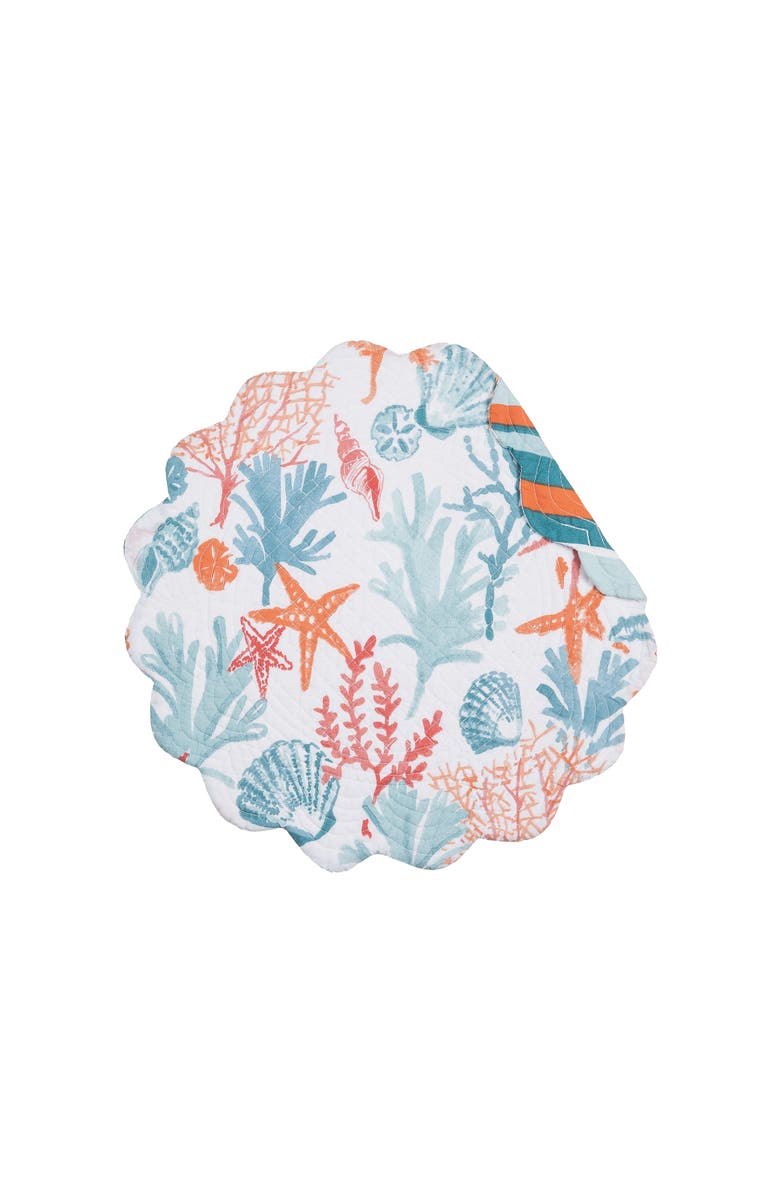 C&F Home Tangerine Coast Placemats Set of 6, 17", Main, color, Blue