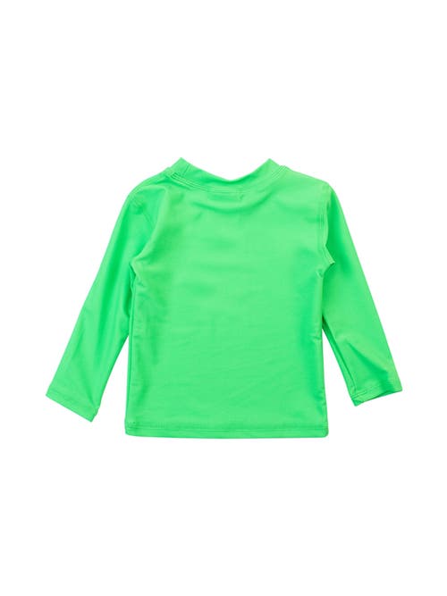 Ruggedbutts Boys Upf50+ Sun Protected Long Sleeve Rash Guard In Neon Lime