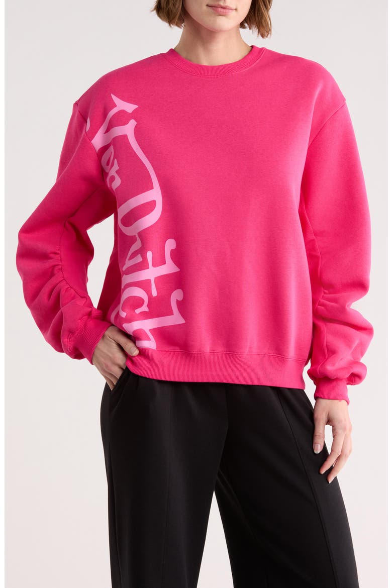 Long Sleeve Sweatshirt, Main, color, PEACOCK PINK