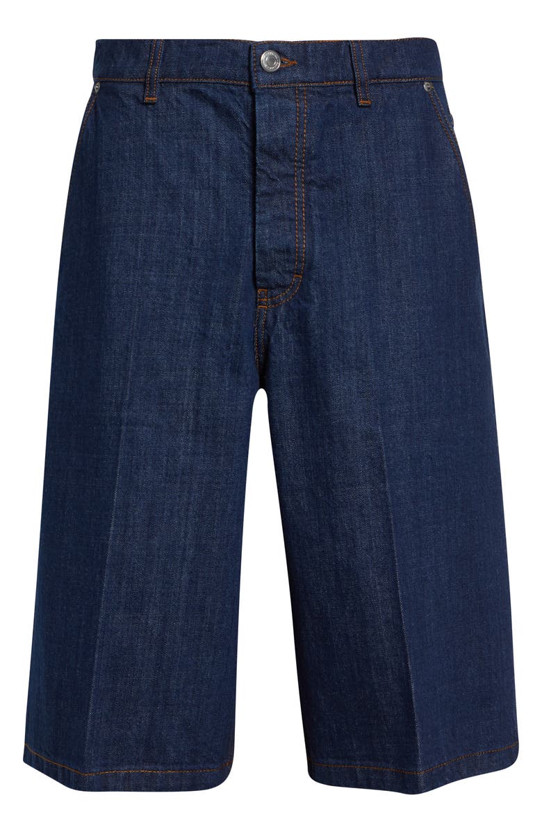AMI PARIS Loose Fit Denim Bermuda Shorts, Main, color, Indigo