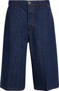 AMI PARIS Loose Fit Denim Bermuda Shorts