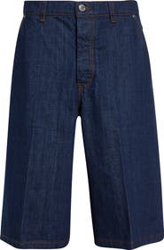 AMI PARIS Loose Fit Denim Bermuda Shorts