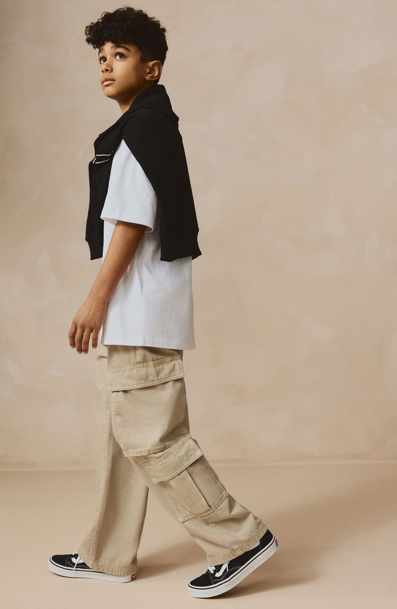 NEXT Kids' Utility Cargo Pocket Cotton Twill Pants, Alternate, color, Neutral