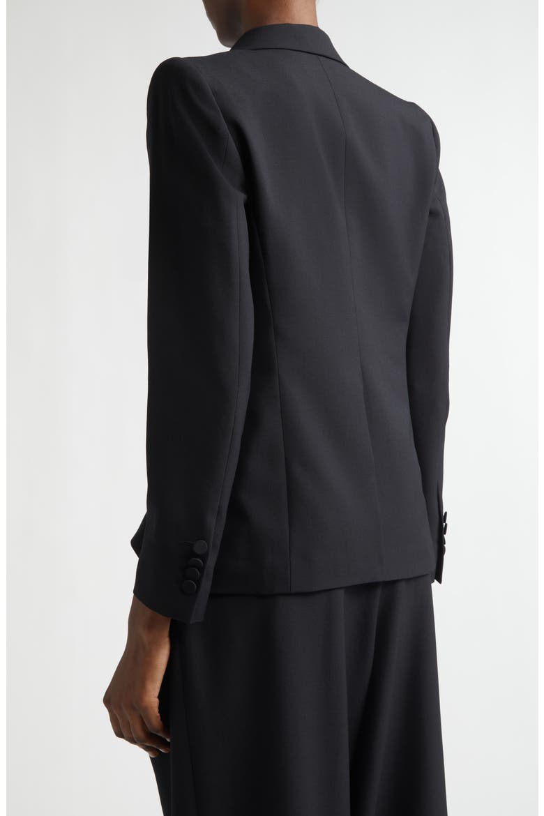 Beaura Double Breasted Wool & Mohair Twill Blazer, Alternate, color, BLACK