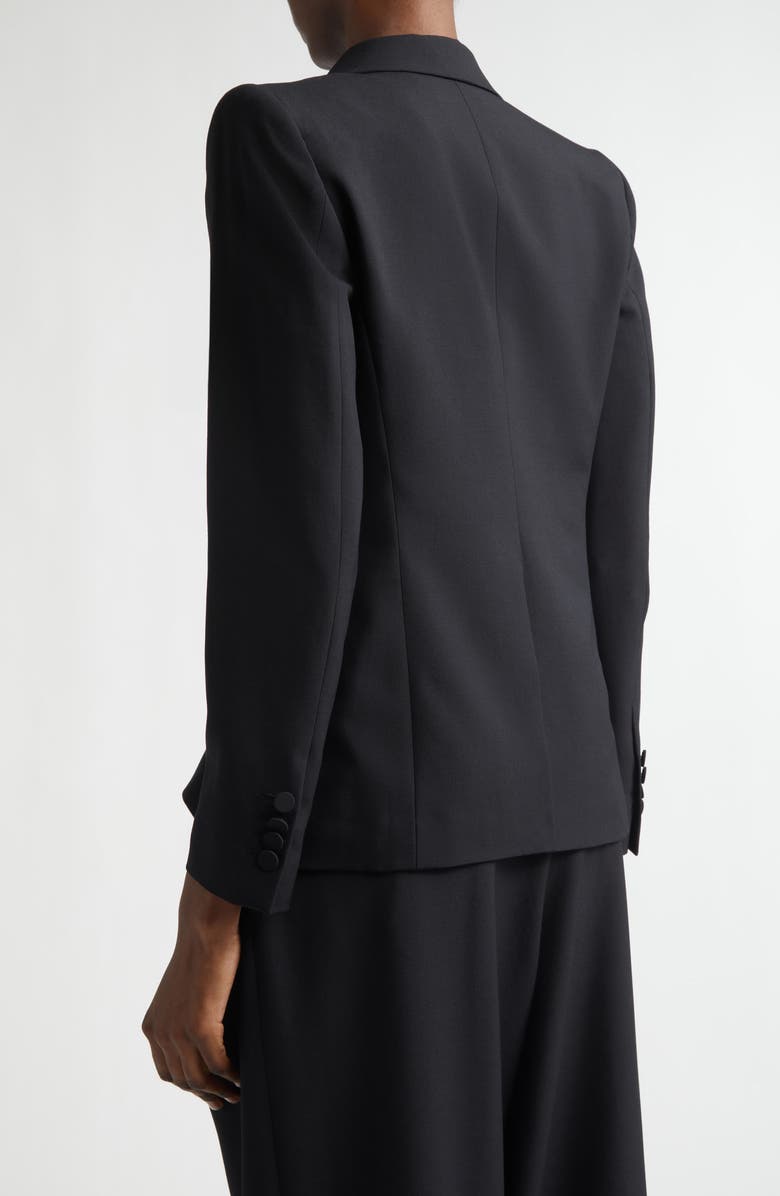 Dries Van Noten Beaura Double Breasted Wool & Mohair Twill Blazer, Alternate, color, Black