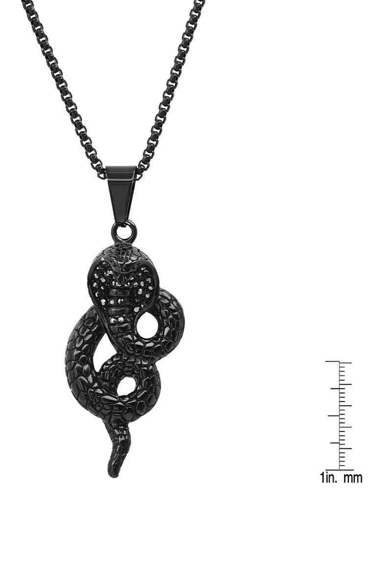 Men's Cobra Pendant Necklace, Alternate, color, BLACK
