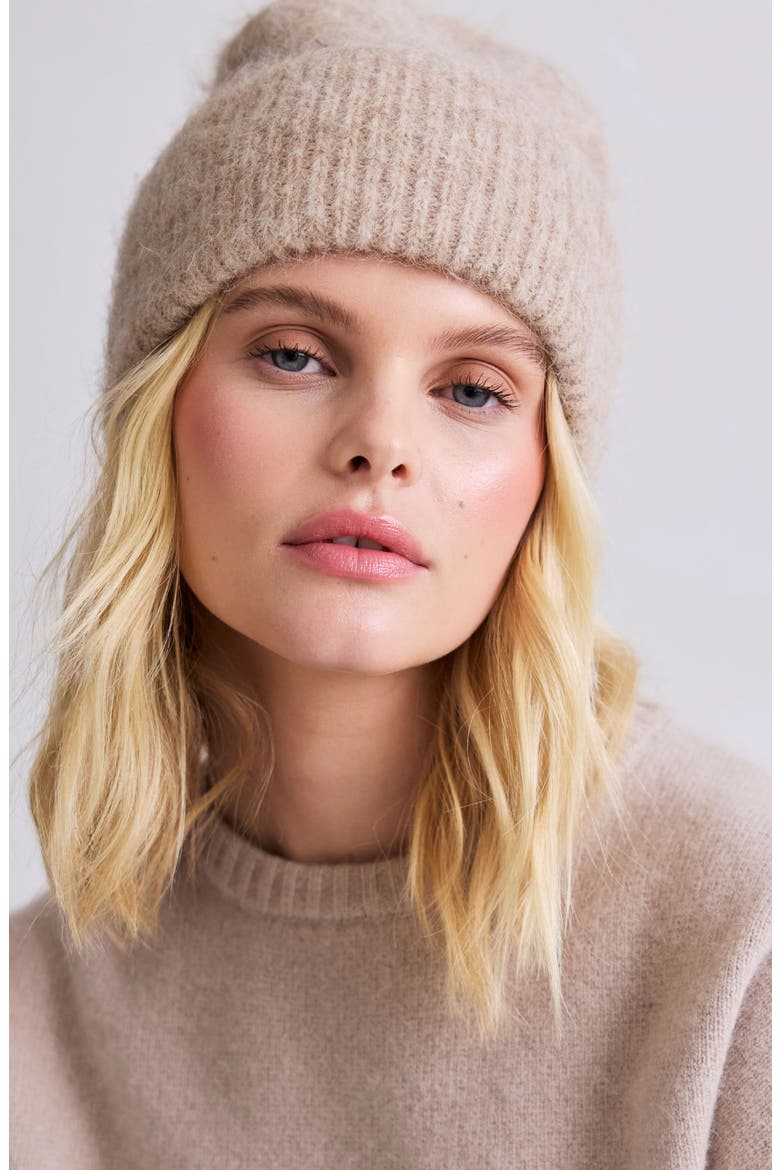 The Alpaca Blend Beanie, Alternate, color, ICED TAUPE