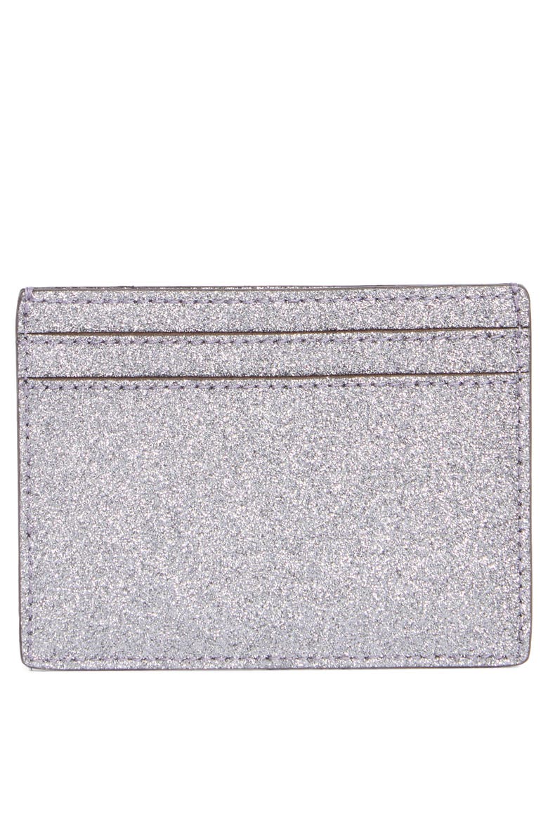 Kate Spade New York kenzie glitter card case, Alternate, color, Candied Flower
