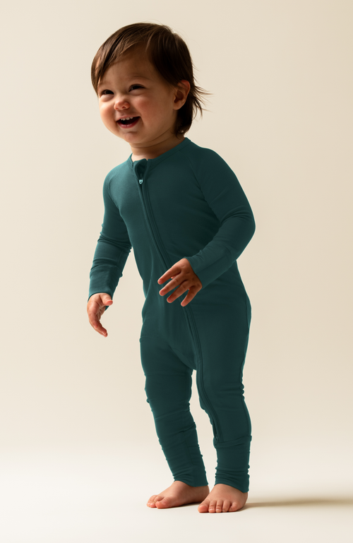 Kindred Bravely Zip Up Baby Pajamas In Green