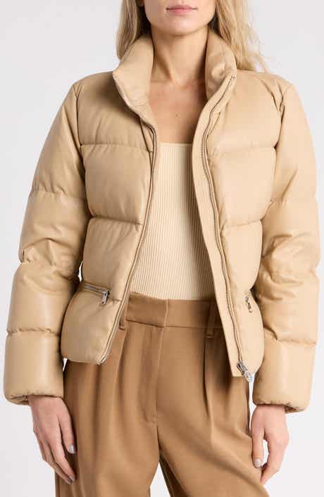 Stowe Faux Leather Puffer Jacket