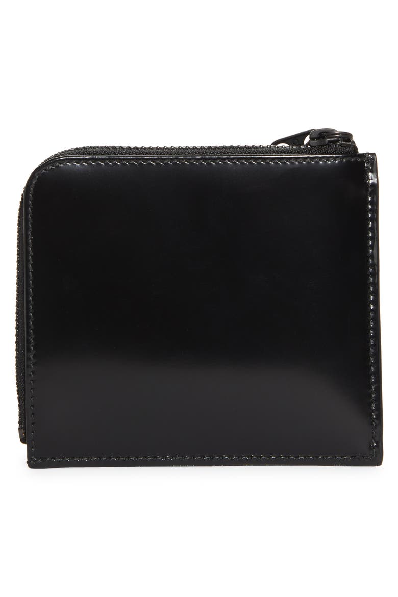 Zipper Medley Leather Half Zip Wallet, Alternate, color, BLACK