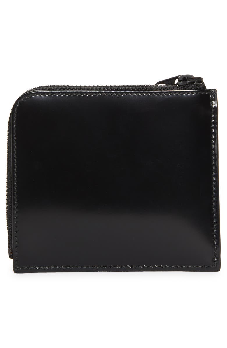 Comme des Garçons Wallets Zipper Medley Leather Half Zip Wallet, Alternate, color, Black
