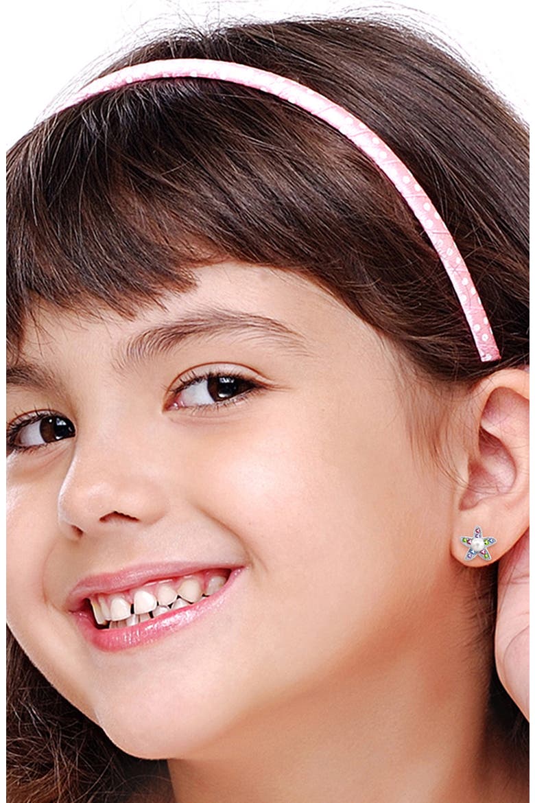 Kids' Starfish Faux Pearl Stud Earrings, Alternate, color, WHITE MULTI
