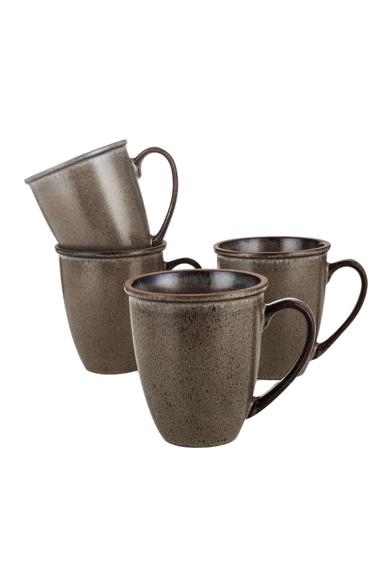 Tina Stoneware 4-Piece Mug Set, Alternate, color, Green and Beige