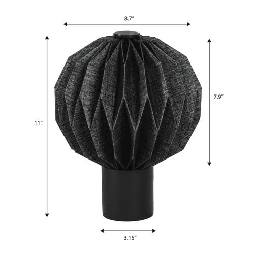 Jonathan Y Quincy 11" Modern Minimalist Paper Pleated Orb Accent Led Table Lamp In Black