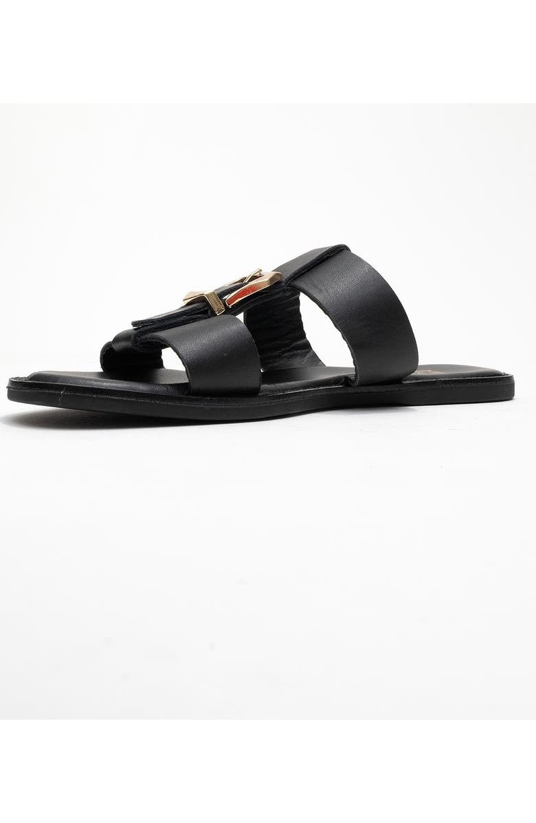 Forever & Always Shoes Sveta Leather Buckled Sandal, Alternate, color, Black Leather