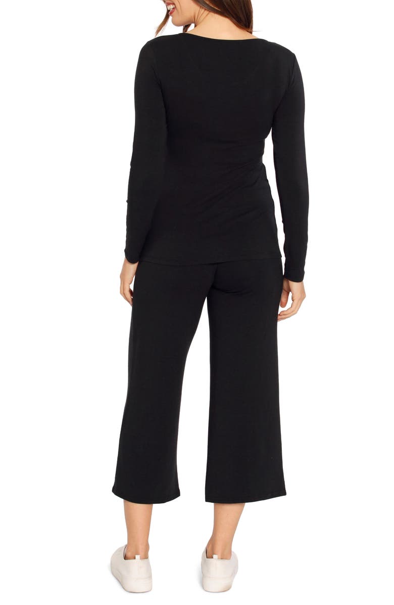 Angel Maternity Crop Wide Leg Maternity Pants, Alternate, color, 