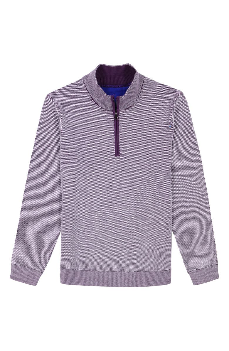 Robert Graham Shane Quarter Zip Pullover, Alternate, color, Dark Purple