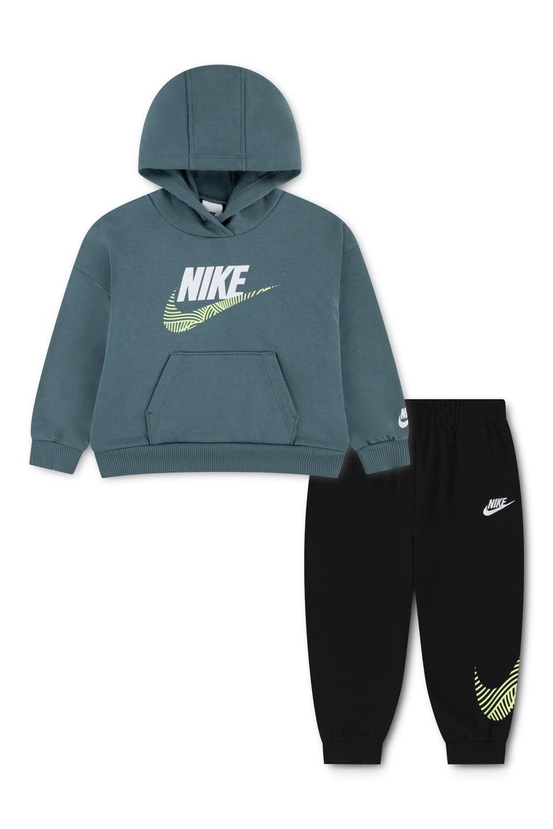 Kids' Oversize Fit Hoodie & Joggers Set, Main, color, BLACK