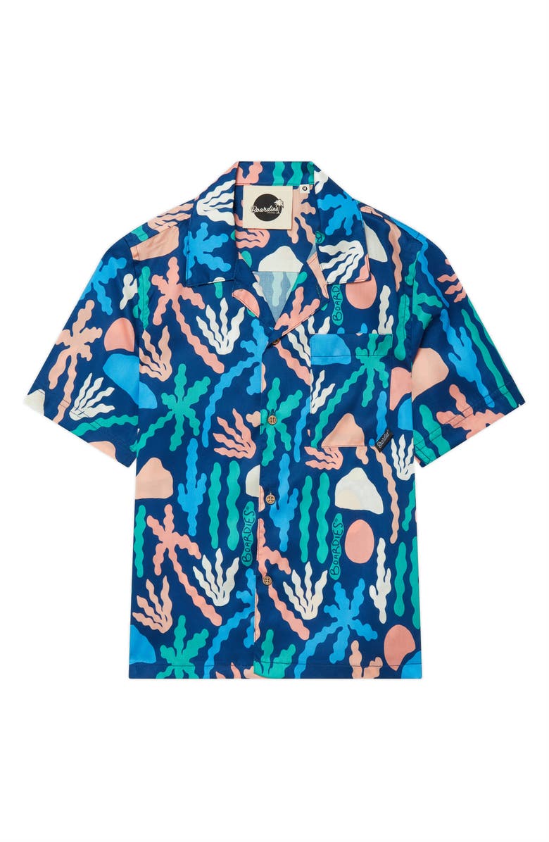 Boardies Kids' Palm Springs Button Up Shirt, Main, color, Navy