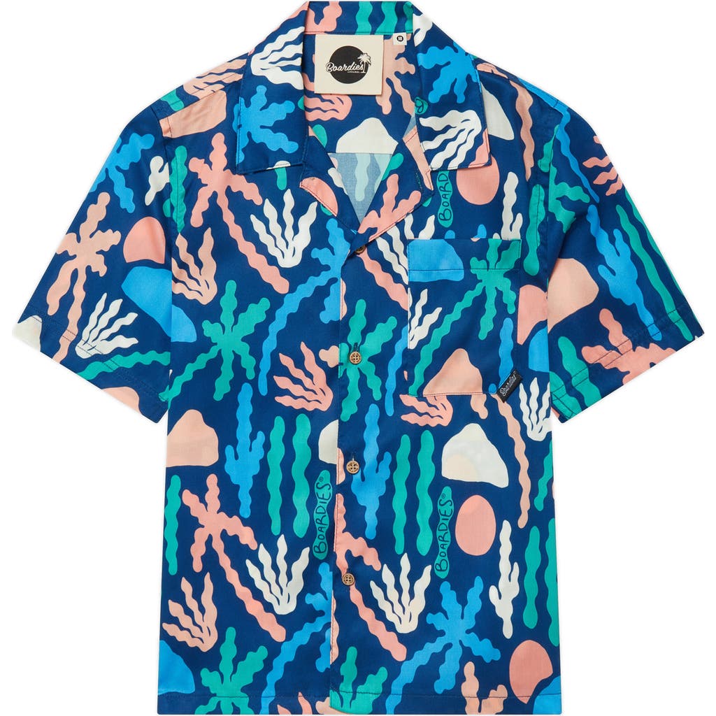 Boardies Kids' Palm Springs Button Up Shirt In Navy