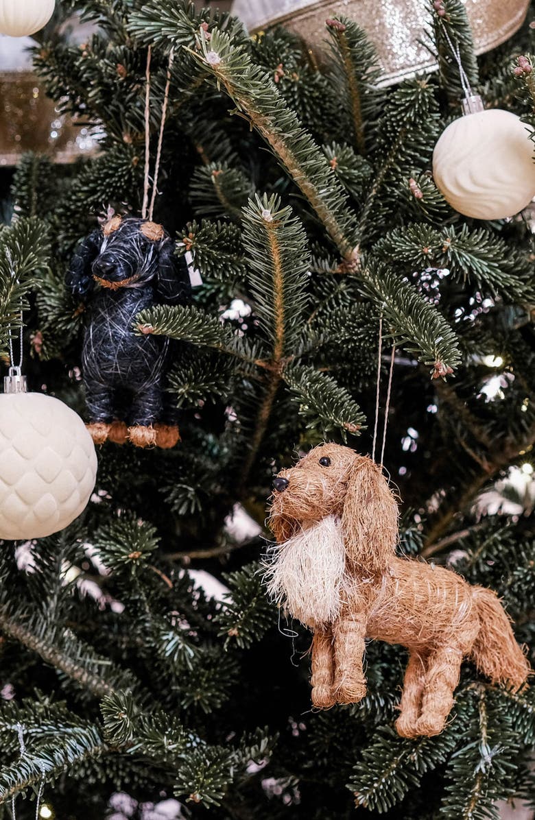 LIKHA Dachshund Handwoven Ornament, Alternate, color, Black/ Brown