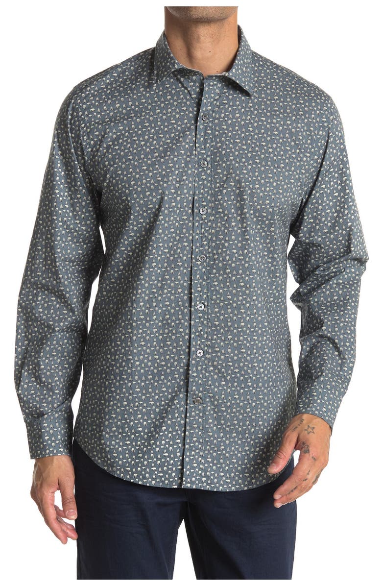 Rodd & Gunn Montcalm Regular Fit Polar Bear Print Sport Shirt, Main, color,