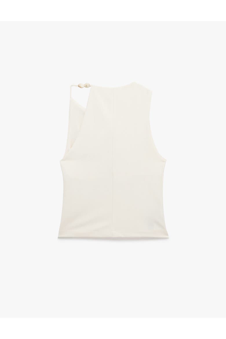 Stone Detail Draped Cowl Neck Top, Alternate, color, ECRU