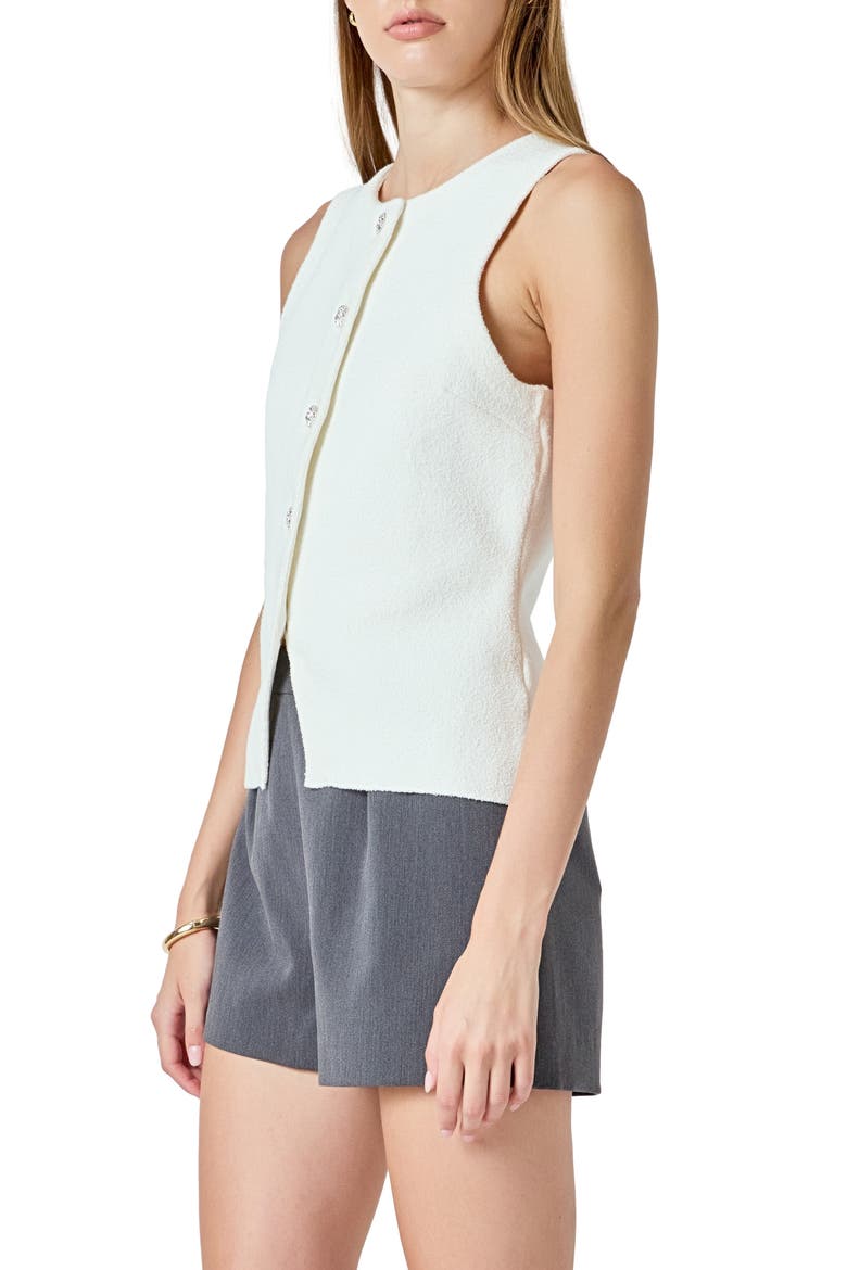 Cotton Blend Knit Vest, Alternate, color, IVORY