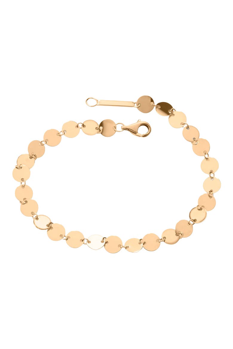 14K Gold Laser Disc Chain Bracelet, Main, color, YELLOW GOLD