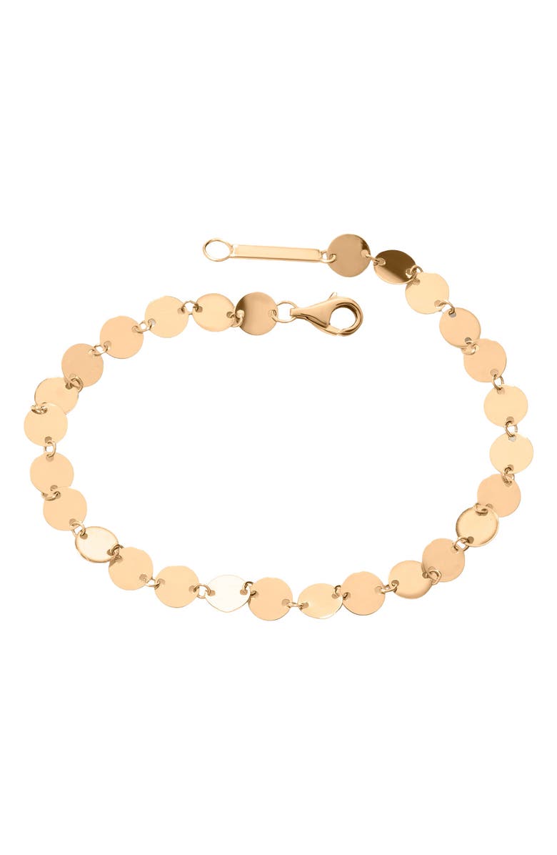 LANA 14K Gold Laser Disc Chain Bracelet, Main, color, Yellow Gold