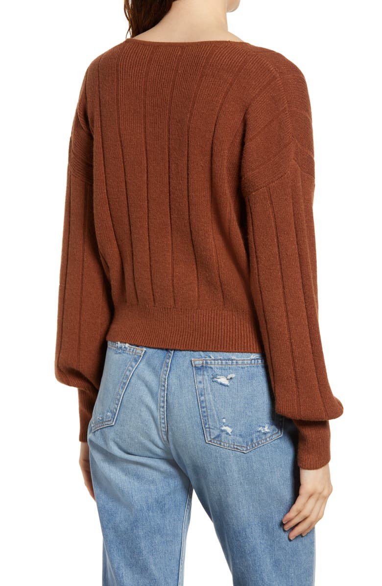 Leith Rib Wrap Sweater, Alternate, color, 