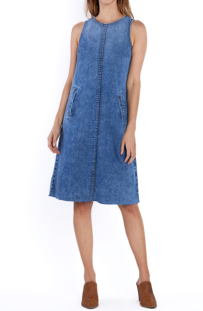 Wash Lab Denim Denim Tank A-Line Dress, Main, color, Well Blue