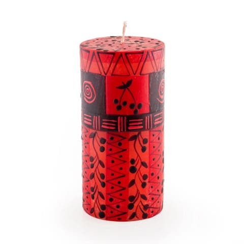 Berry Blaze Painted Pillar Candle