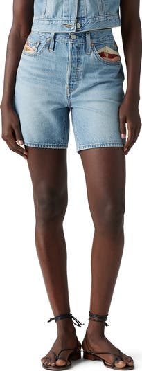 501<sup>®</sup> Embroidered Mid Thigh Denim Shorts