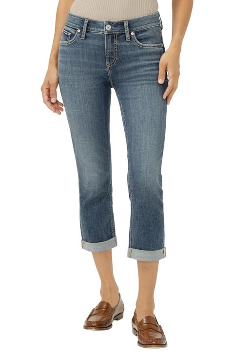 Elyse Curvy Mid Rise Capri Jeans (Beverly)