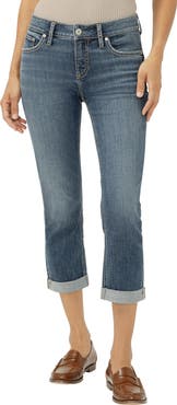 Silver Jeans Co. Elyse Curvy Mid Rise Capri Jeans