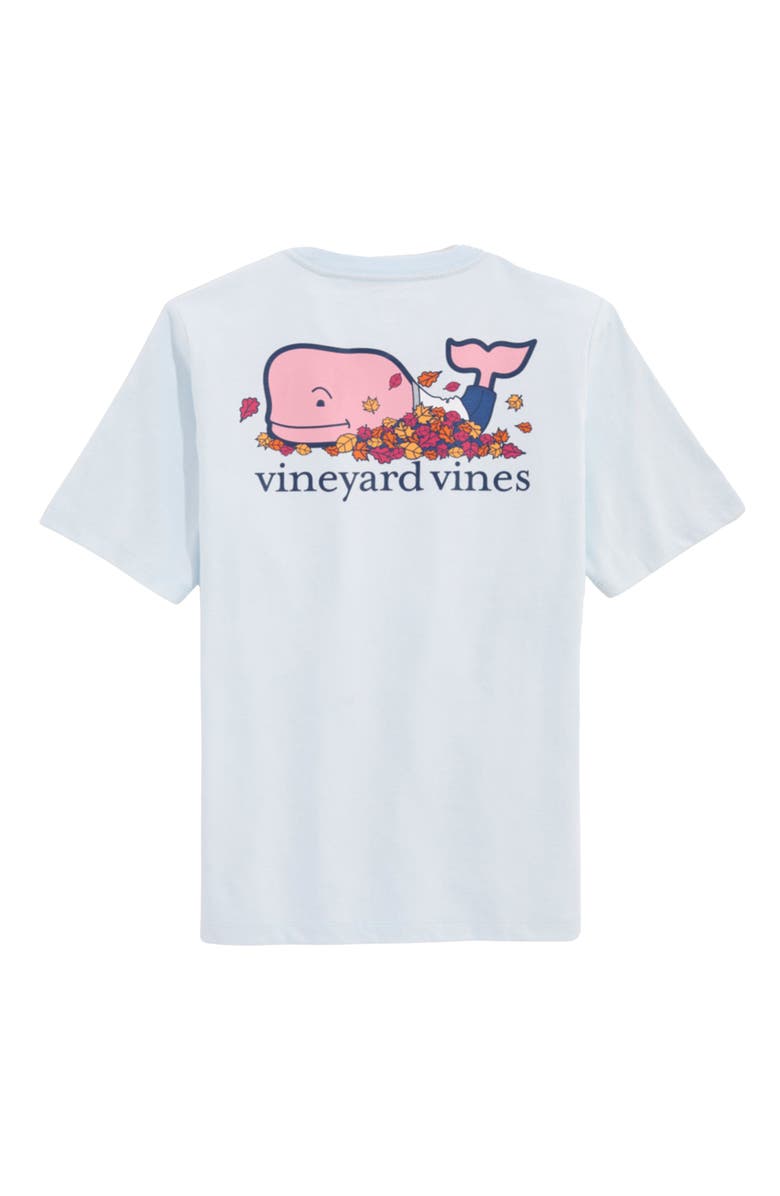vineyard vines Kids' Leaf Pile Whale Pocket Graphic T-Shirt, Alternate, color, Ice Water