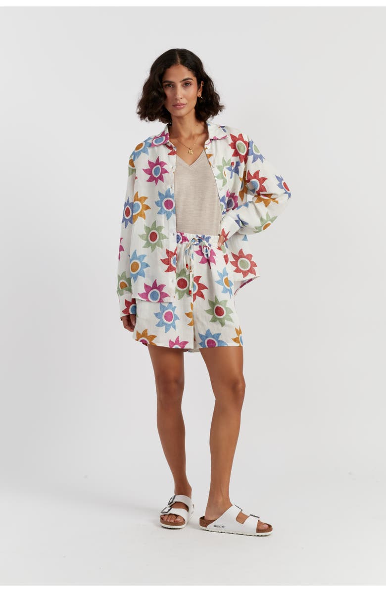 Chinti & Parker Cotton Sol Shorts, Alternate, color, Cream/Multi