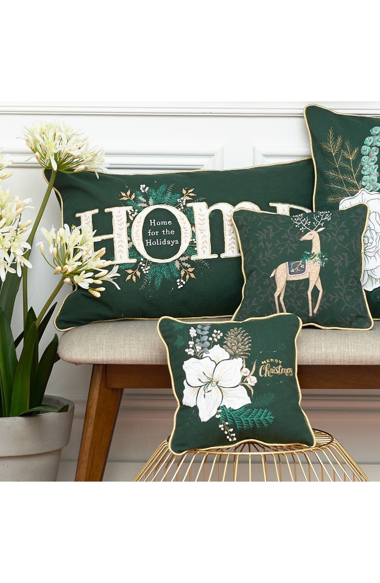 C&F Home Emerald Home Christmas Throw Pillow, 14" x 22", Alternate, color, Green