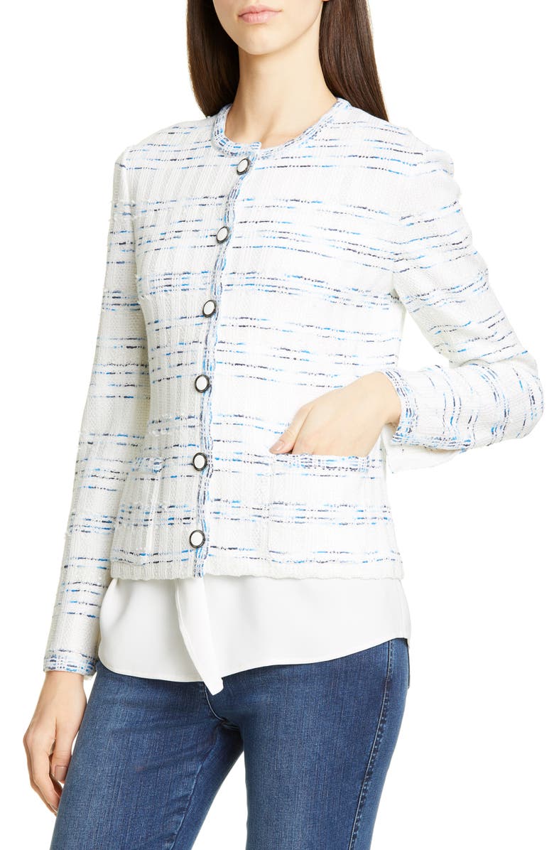 St. John Collection Pacific Space Dyed Tweed Knit Jacket, Alternate, color, 