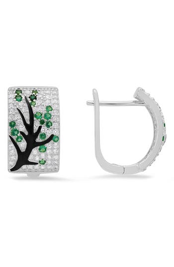 Queen Jewels Tree Of Life Hoop Earrings