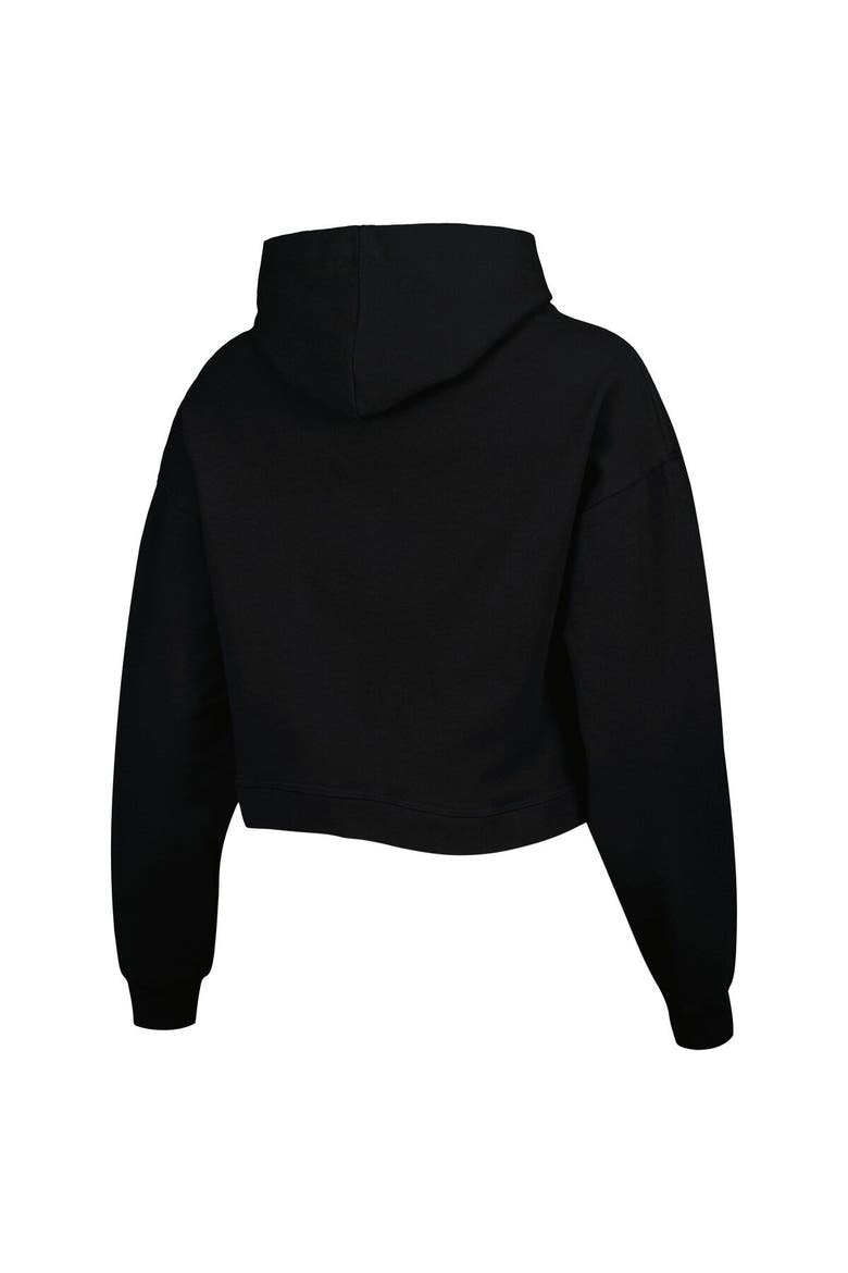 Women's Lusso Black Philadelphia 76ers Layla World Tour Cropped Pullover Hoodie, Alternate, color, Black
